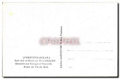 Col du Tourmalet — Strada del Midi — Edizione Labouche, Toulouse — Verso