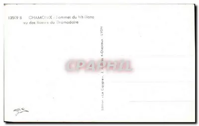 Chamonix - Cume do Monte Branco visto das Bosses do Dromedário — Edição La Cigogne, Lyon — Verso