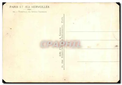 Tombeau du Soldat Inconnu — Paris — Éditeur A. Leconte — Verso