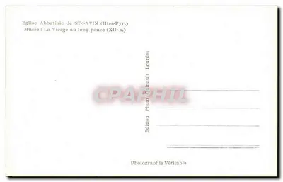 Statua della Vergine con il Bambino — chiesa abbaziale di Saint-Savin (Pyrénées-Atlantiques) — Edizione Lourdes — Verso