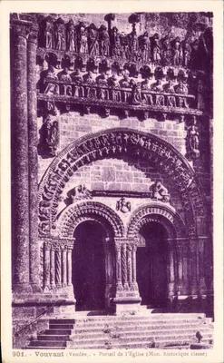 Vouvant (Vendée) — Portal da Igreja (Monumento Histórico Classificado) — Fototipia Jehl-y-Pont Mortlazne, n°901