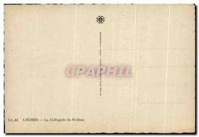 Loches — Kolegiata św. Urszuli — LL.43 — Spółka Sztuki Fotograficznej - Paryż - Strasburg — Rewers