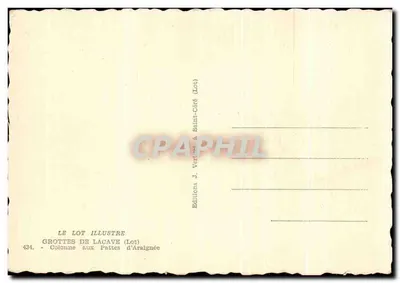 Jaskinie Lacave — Kolumna z łapami Aralignée — Wydawnictwo J. Vertun & Saint-Céré (Lot) — Rewers