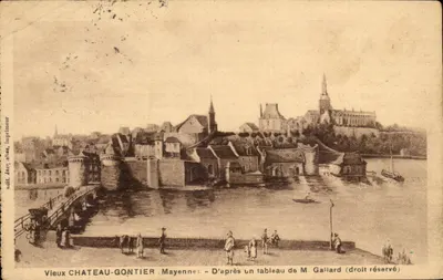 Bilhete postal antigo Castelo Gontier D'apres Um quadro de M gallard