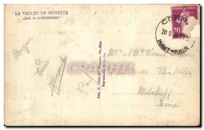 A Vale de Munster — Lago de Soultzeren — Ed. C. Tucile, Munster — Verso