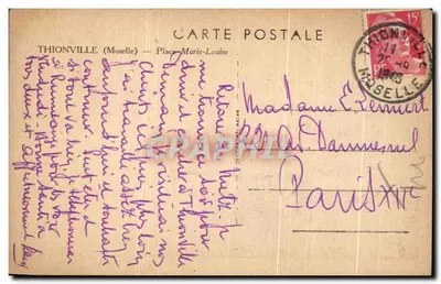 Thionville (Moselle) — Plac Marie-Louise — wydawca nieznany — Rewers