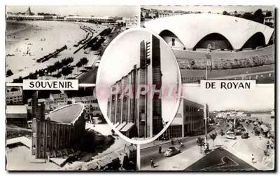 Royan — Plage, Église, Cité de la Plage — Souvenir de Royan
