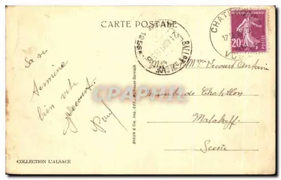 Vale de Masevaux — A dique do lago de Alfeld — BRAUW & Cie, Mulhouse-Dornach, n°1410 — Verso