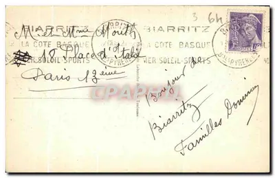Biarritz - Esplanada da Virgem - Hommage ao Monumento dos Mortos da Grande Guerra — Verso