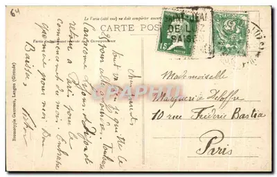 Saint-Jean-de-Luz — Efeito de Ondas na Rua de Soccoa — Editora: Bromatypie Gautreau, Langon (Gironde), n° 3141 — Verso