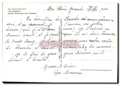 Folklore Kataloński — Narodowa Taniec Katalończyków — Éditions Réunies Panazol — Rewers