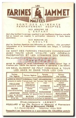 Auvergne — Stare Provincje Francji — Wydane przez Farines Jammet — Rewers