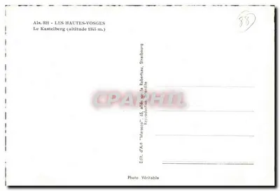 Kastelberg — Wysokie Vosgi — wydawca 'Marasco' nr 821 — Rewers