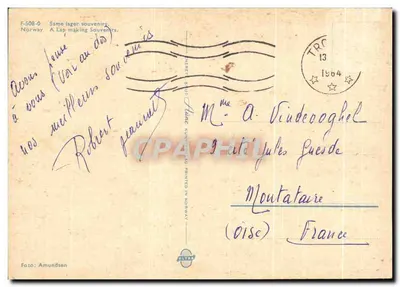 Mężczyzna laponski - Norwegia - Wydawca Amundsen, n° F-508-0 — Rewers