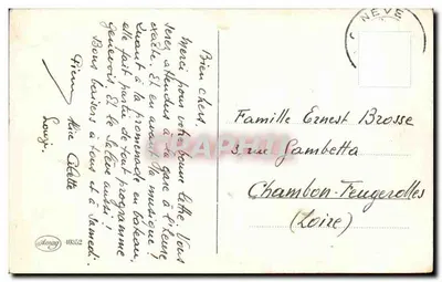 Zamek w Nevers — widok z kwitnącymi drzewami — Amag 40352 — Rewers