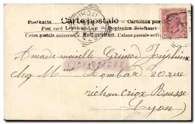 Fonte com as Mitologias — vista da estação de montanha com o hotel Victoria e a pensão Mythen — editor P. 360 — Verso