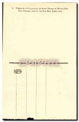 Toilettte de 1ère Communion de Sainte Thérèse de l'Enfant-Jésus — éditeur non visible — Verso