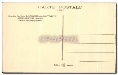 Cementerio Americano de Romagne-sous-Montfaucun — vista general — Edición Verdun — Reverso