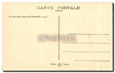 Douaumont — Uma noite calma diante de Douaumont em 1916 — Édition Verdum — Verso