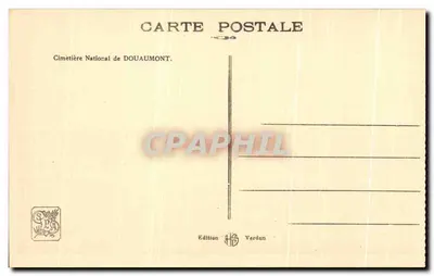 Cemitério Nacional de Douaumont — Verdun — Edição Verdun — Verso