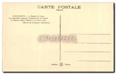 Douaumont — Żołnierz Prawa — Wydawnictwo Verdun — Rewers