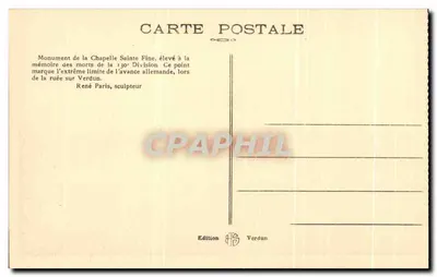Monument aux Morts — Kaplica św. Finie — 130. Dywizja — Verdun — Rewers
