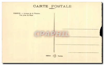 Verdun — Avenue de la Victoire — Vista tirada do Mess — Edição Verdun — Verso