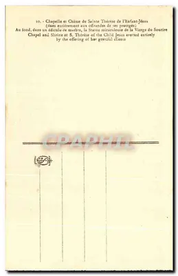 Cappella e Cassetta di Santa Teresina del Bambino Gesù — editore non visibile — n° di serie 10 — Verso