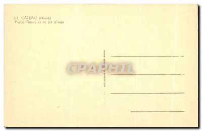Le Cateau-Cambrésis (Nord) — Pátio Thiers e a fonte de água — Héloïse Gravier, Macon — Verso