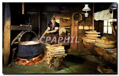 Fabricação do queijo alpino — Alpkäserei — Photoglob-Wehr AG, Zurich
