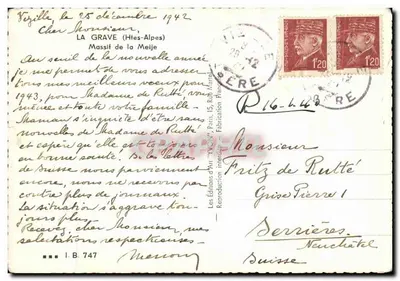 Vezille — Massif de la Meije — Wydawca J. Vody — Rewers