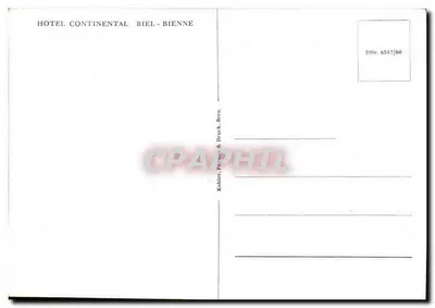 Hotel Continental — Biel-Bienne — wydawca Kohler, Paraguer & Druck, Bern — Rewers