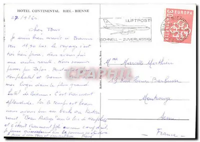 Hotel Continental — Biel-Bienne — Kohler, Papier & Druck, Bern — Rewers