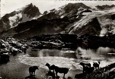 La Grave (Alpes Altas) — Plateau d'En-Paris, lago Lérié y glaciar del Mont de Lans — Ediciones de Arte "WON", París