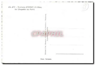 Bilhete postal semimoderno Environs d'Orbey a Capela do Pairis — Verso