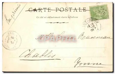 Estátua de Lesueur — Abbéville — editor desconhecido — Verso