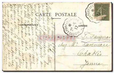 Bilhete postal antigo Lyons la Foret Vista Geral — Verso