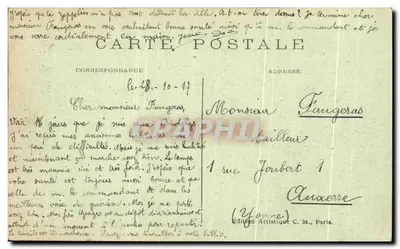 Les Andelys — Panorama de la Iglesia y de la parte Oeste de la Ciudad — Edición Artística C. M., París — Reverso