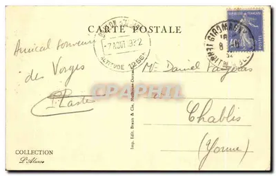 O Lago de Sewen — visão lacustre com montanha florestada — editor L'Alsace, n° 1423 — Verso