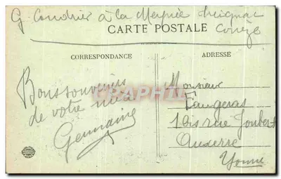 TREIGNAC (Corrèze) — A Moinha — Editor: Moutinay — Verso