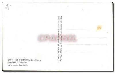 St-Pierre d'Oléron — Lanterna Śmierci — L. Chatagneau, 92, ul. Victor-Hugo, Bordeaux — Rewers