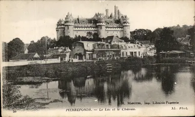 Pierrefonds — Le Lac et le Château — R. Marotine, Imp. Librairie Papeterie