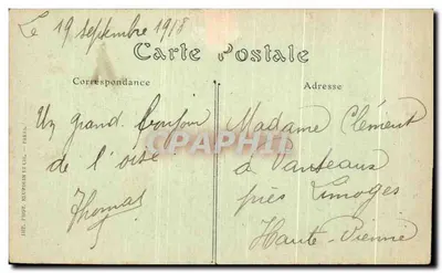 Pierrefonds — Le Lac et le Château — R. Marotine, Imp. Librairie Papeterie — Verso