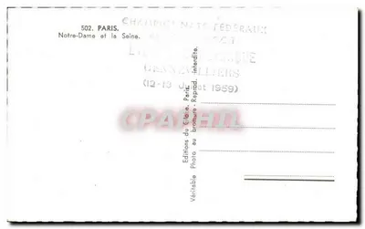 Notre-Dame de Paris — la Seine — Éditions du Globe, Paris, n°502 — Verso