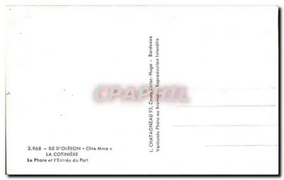 Ile d'Oléron — Molo i wejście do portu — L. Chatagneau, n°2.968 — Rewers