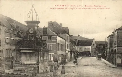 La Roche-Guyon (S.-et-C.) — Fonte cujas águas foram trazidas em 1742 pelo duque Alexandre de La Rochefoucauld — Fot. A. Lavergue, Vernon