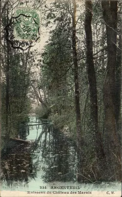 Bilhete postal antigo Argenteuil Ruisseau Du Chateau Des Marais