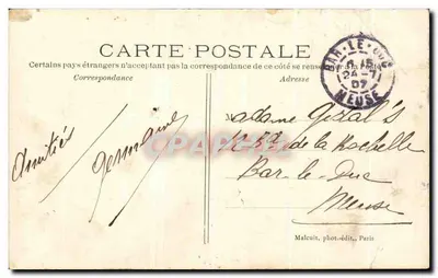 Bilhete postal antigo Argenteuil Ruisseau Du Chateau Des Marais — Verso