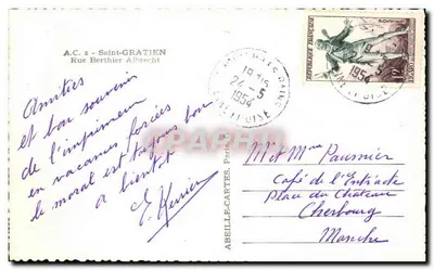 Saint-Gratien — Rue Berthier — A.C. 2, editada por ABEILLE-CARTES, Paris — Verso