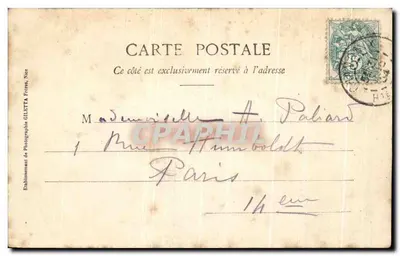 Chemin de fer électrique, Pont Ste-Marie et le Mont-Blanc — Collection Artistique n°2606, éditeur Giletta, Nice — Verso